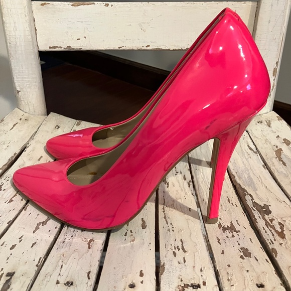 Steve Madden Size 9 Intrude HOT Pink Patent Leather Stiletto High Heel Shoes - Picture 5 of 9